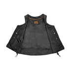 Women Zipper Front Vest Side Laces, Conceal Carry Pockets, Premium Cowhide Leather