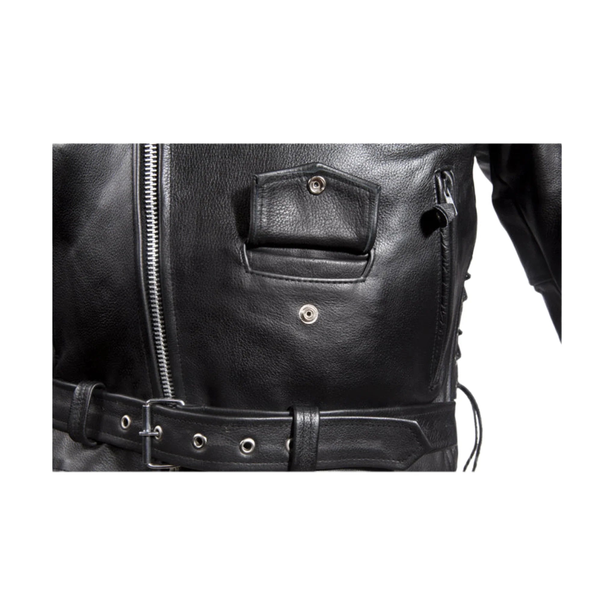 Mens Cowhide Leather Motorcycle Jacket Dream Apparel Full Back Panel Patch Vest