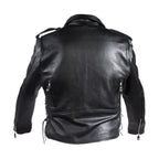 Men's Classic Police Style Motorcycle Jacket Dream Apparel Leather Zipout Lining