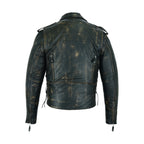Men's Distressed Brown Leather Motorcycle Jacket Dream Apparel Conceal Carry Poc