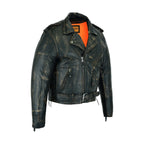 Men's Distressed Brown Leather Motorcycle Jacket Dream Apparel Conceal Carry Poc