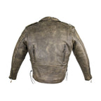 Mens Dark Brown Cowhide Motorcycle Jacket Dream Apparel Gun Pockets Leather