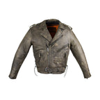 Mens Dark Brown Cowhide Motorcycle Jacket Dream Apparel Gun Pockets Leather