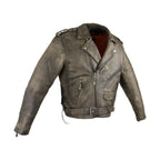 Mens Dark Brown Cowhide Motorcycle Jacket Dream Apparel Gun Pockets Leather