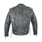 Men's Gray Motorcycle Jacket Dream Apparel Soft-Touch Leather Concealed Gun Pock