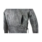 Men's Gray Motorcycle Jacket Dream Apparel Soft-Touch Leather Concealed Gun Pock