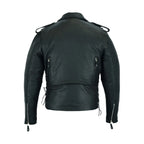 Mens Classic Police Style Motorcycle Jacket Dream Apparel Premium Cowhide Leathe