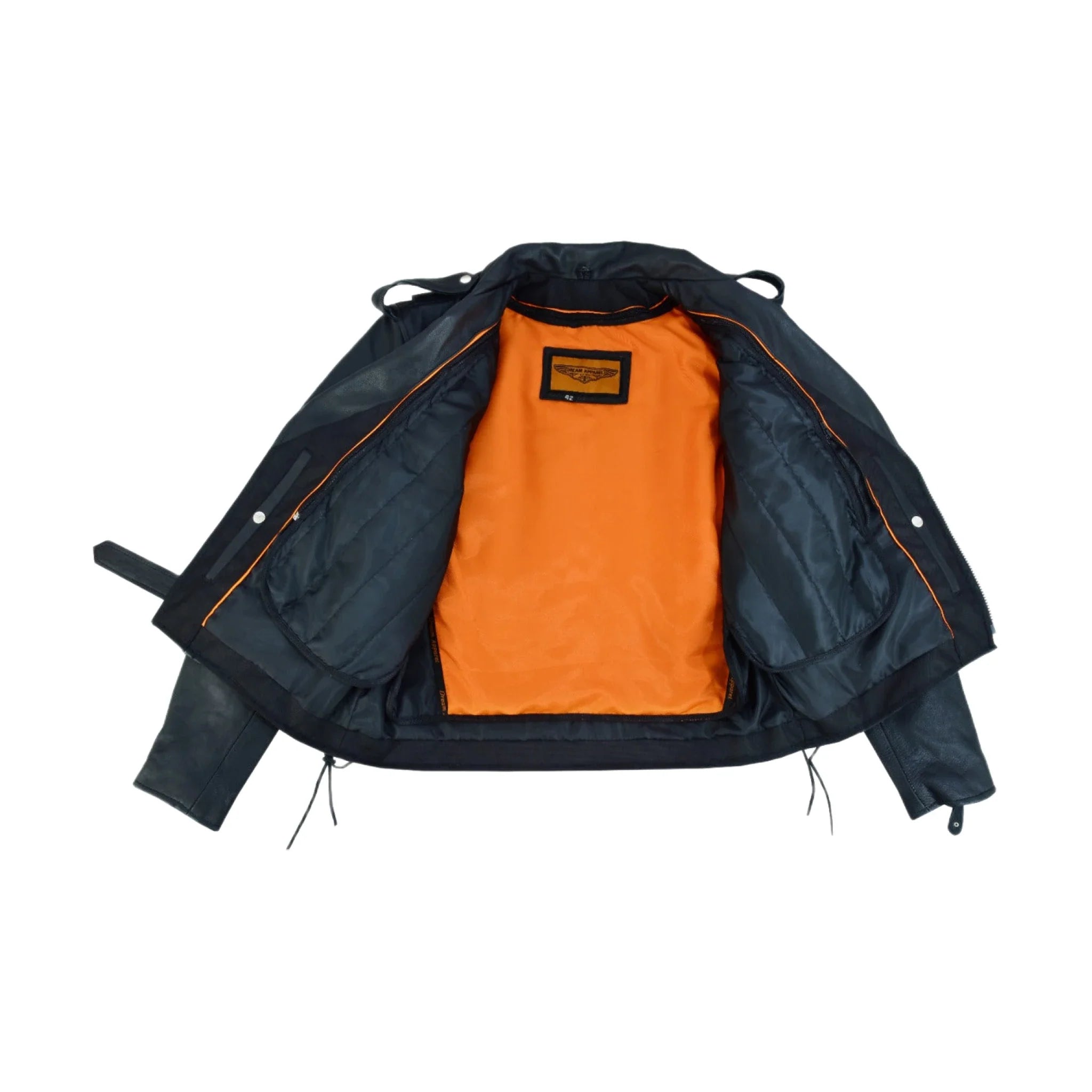 Mens Classic Police Style Motorcycle Jacket Dream Apparel Premium Cowhide Leathe