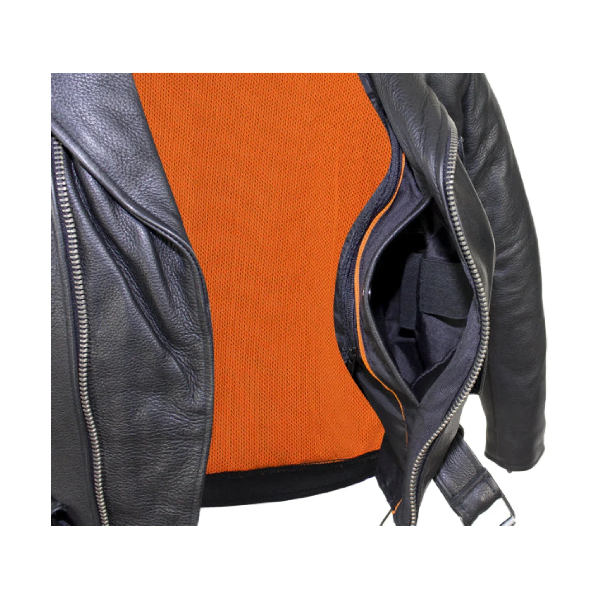 Mens Classic Police Style Motorcycle Jacket Dream Apparel Leather Side Laces