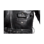 Mens Classic Police Style Motorcycle Jacket Dream Apparel Genuine Leather Zipout