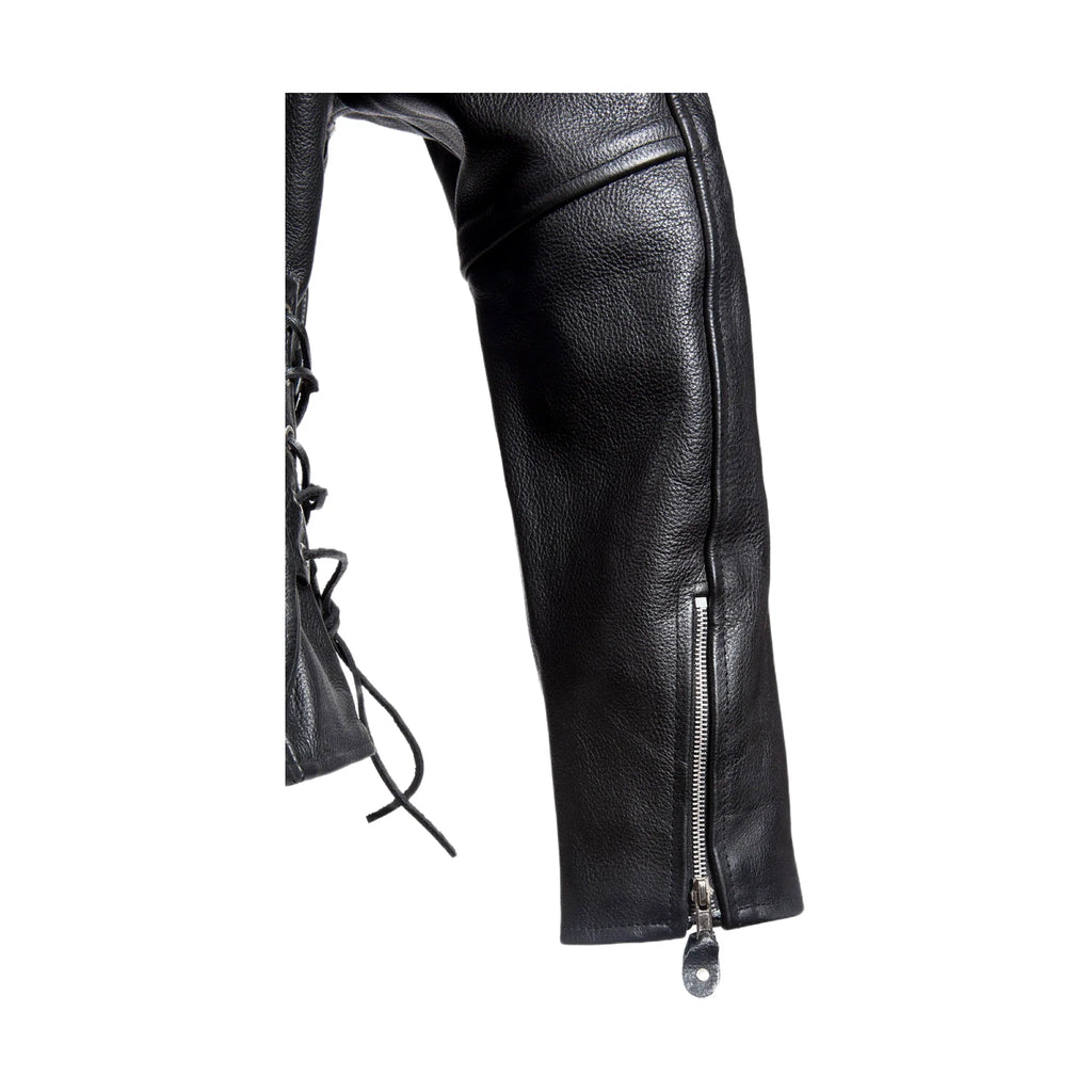 Mens Classic Police Style Motorcycle Jacket Dream Apparel Genuine Leather Zipout