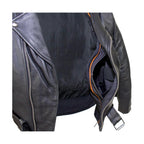 Mens Classic Police Style Motorcycle Jacket Dream Apparel Genuine Leather Zipout