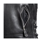 Mens Classic Police Style Motorcycle Jacket Dream Apparel Genuine Leather Zipout