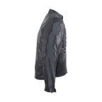 Mens Reflective Skeleton Motorcycle Jacket Soft Cowhide Leather Zip Out Lining