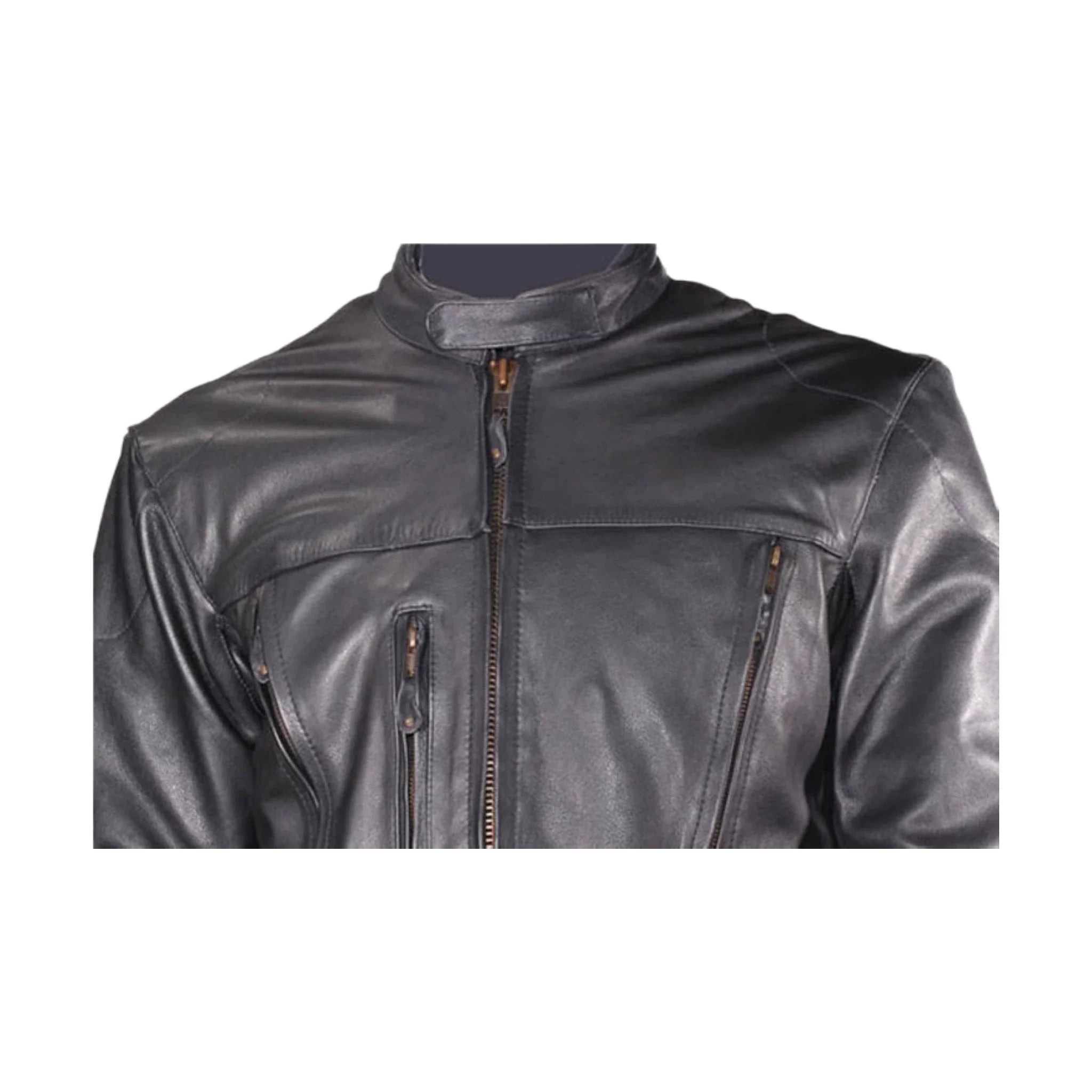 Mens Motorcycle Jacket Top Grade Soft Leather Removable Zipout Lining Airvents