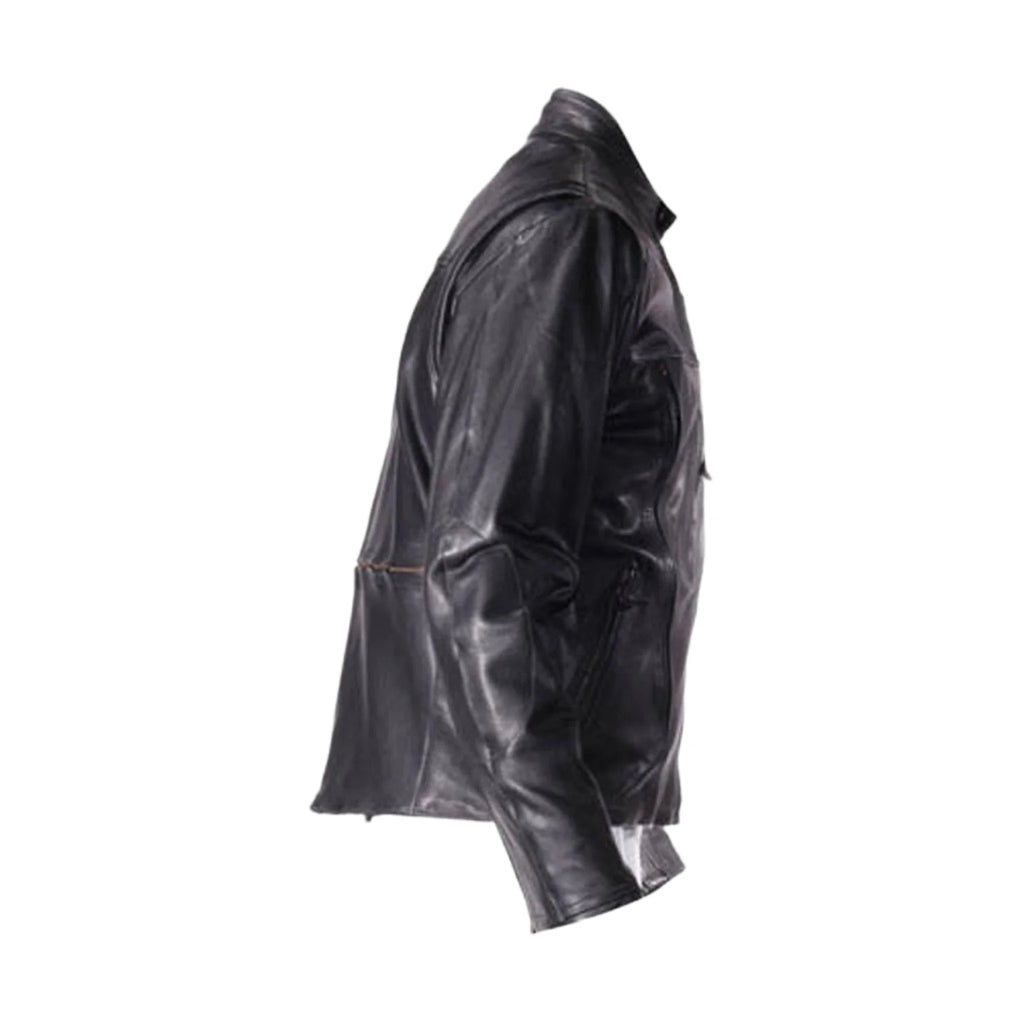 Mens Motorcycle Jacket With Removable Zip Out Lining Soft Leather Airvents