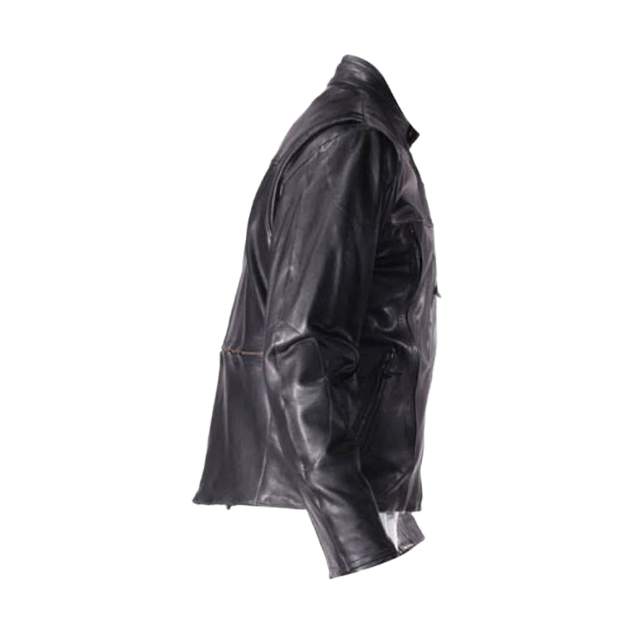 Mens Motorcycle Jacket With Removable Zip Out Lining Soft Leather Airvents