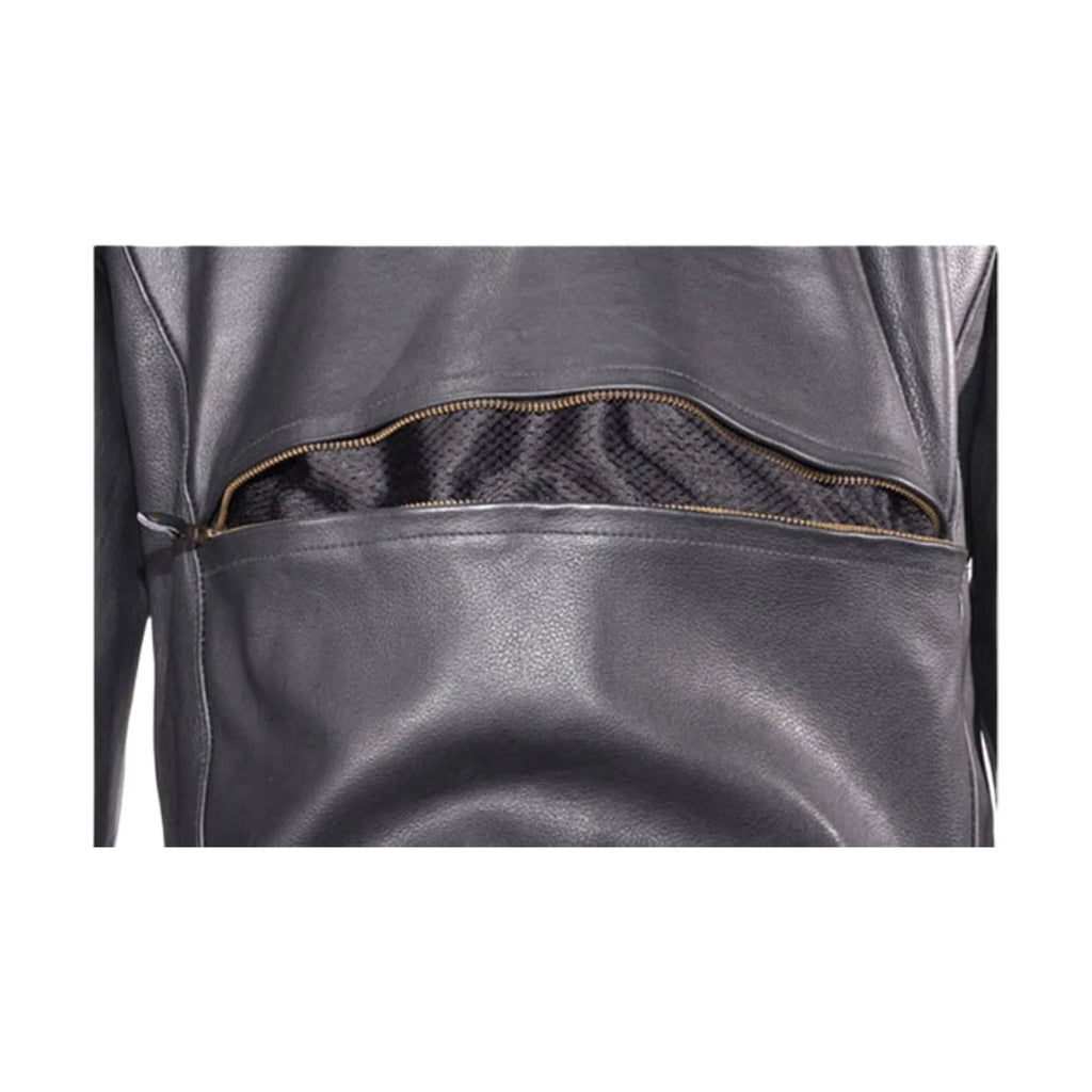 Mens Motorcycle Jacket With Removable Zip Out Lining Soft Leather Airvents