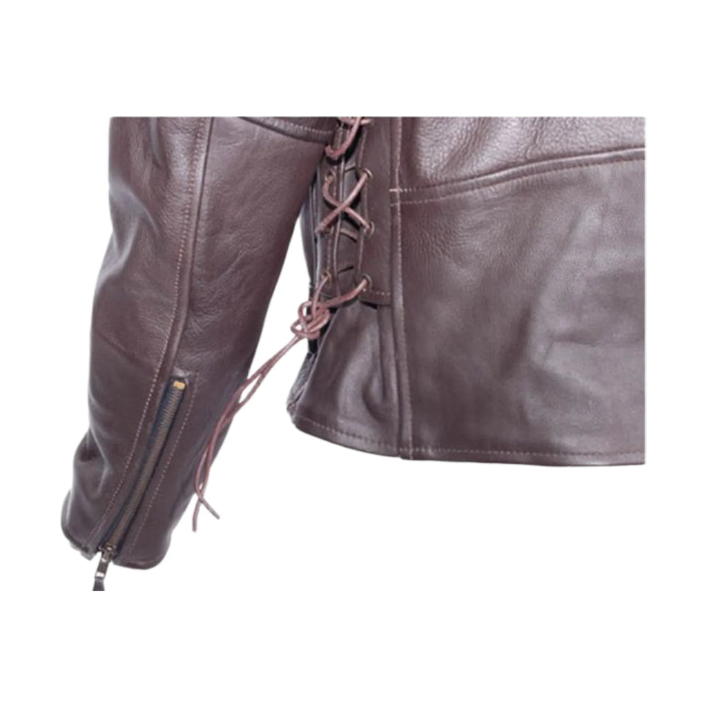 Mens Retro Brown Motorcycle Jacket Dream Apparel Embossed Eagle Leather