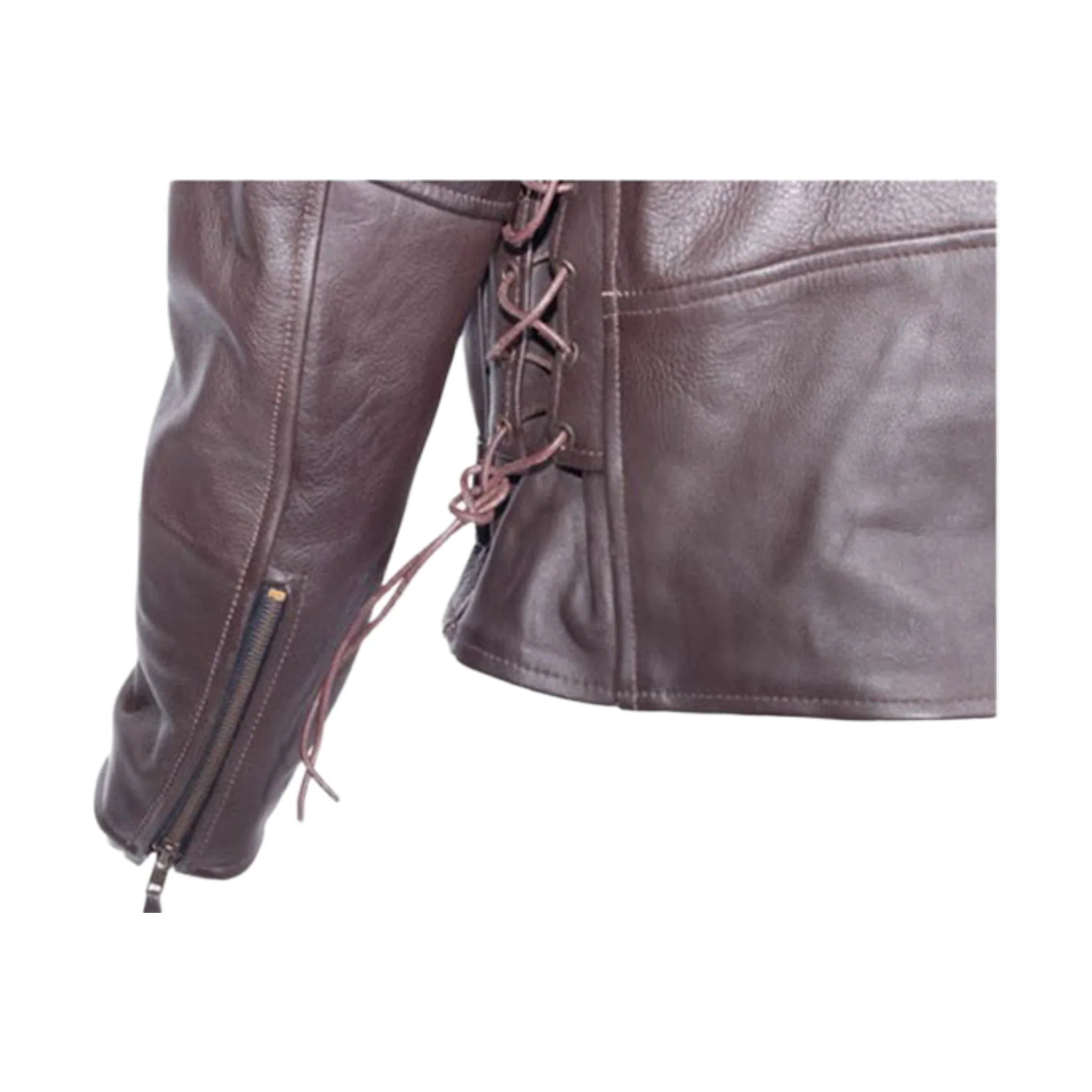 Mens Retro Brown Motorcycle Jacket Dream Apparel Embossed Eagle Leather