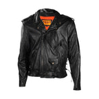 Men's Black Leather Motorcycle Jacket Dream Apparel Eagle Embossed USA Shield