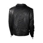 Men's Black Leather Motorcycle Jacket Dream Apparel Eagle Embossed USA Shield