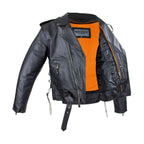 Mens Leather Motorcycle Jacket Dream Apparel Eagle Embossed Brown Zip Lining