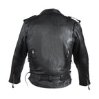 Mens Naked Cowhide Leather Motorcycle Jacket Dream Apparel Side Laces Black