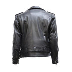 Mens Naked Cowhide Leather Motorcycle Jacket Dream Apparel Side Laces Black