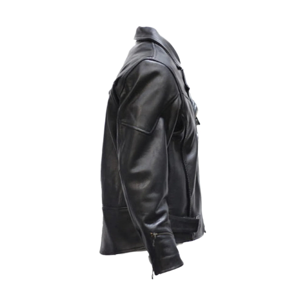 Mens Pistol Pete Motorcycle Jacket Dream Apparel Genuine Cowhide Leather Airvent