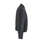 Mens Leather Bomber Jacket Medium Weight Cowhide Vintage Style Riding Jacket