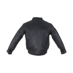 Mens Leather Bomber Jacket Medium Weight Cowhide Vintage Style Riding Jacket