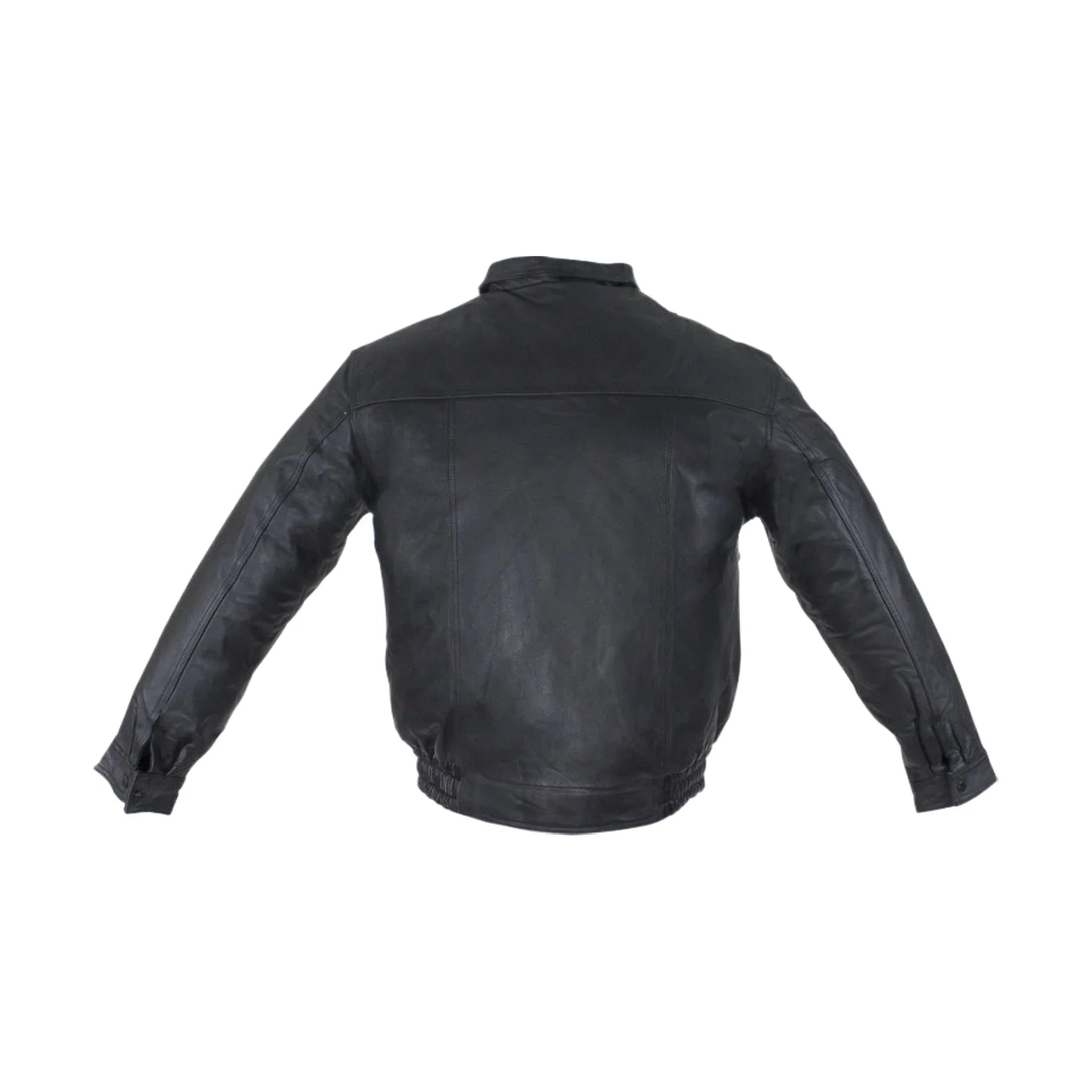 Mens Leather Bomber Jacket Medium Weight Cowhide Vintage Style Riding Jacket