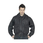 Mens Black Leather Bomber Jacket Dream Apparel Full Lined Ventilated Classic