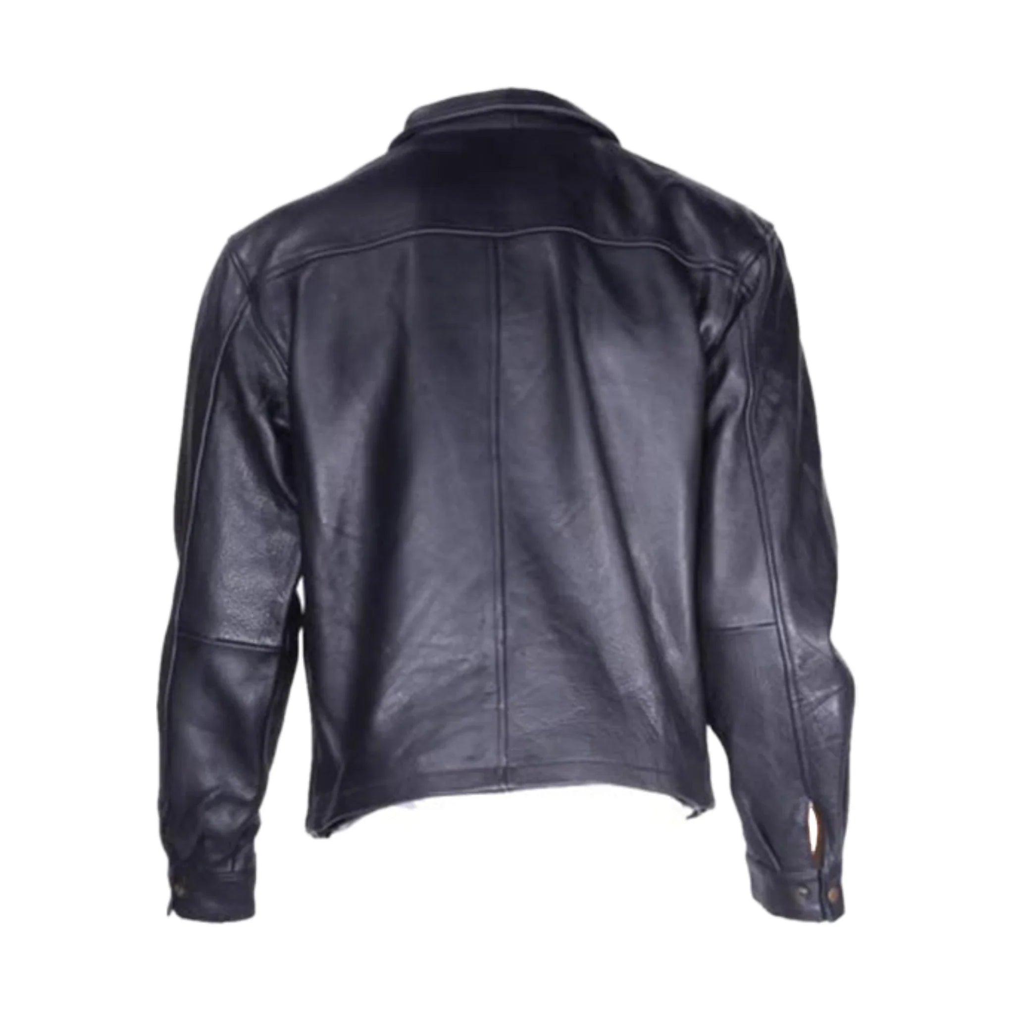 Mens Classic Leather Jacket Dream Apparel Heavy Duty Cowhide With Fur Lined Vest