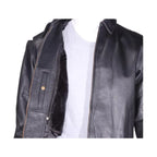 Mens Leather Jacket Dream Apparel Cowhide Zippered Waist Faux Fur Lined