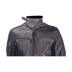 Mens Naked Cowhide Racer Style Leather Jacket with Air Vents Zip Out Lining