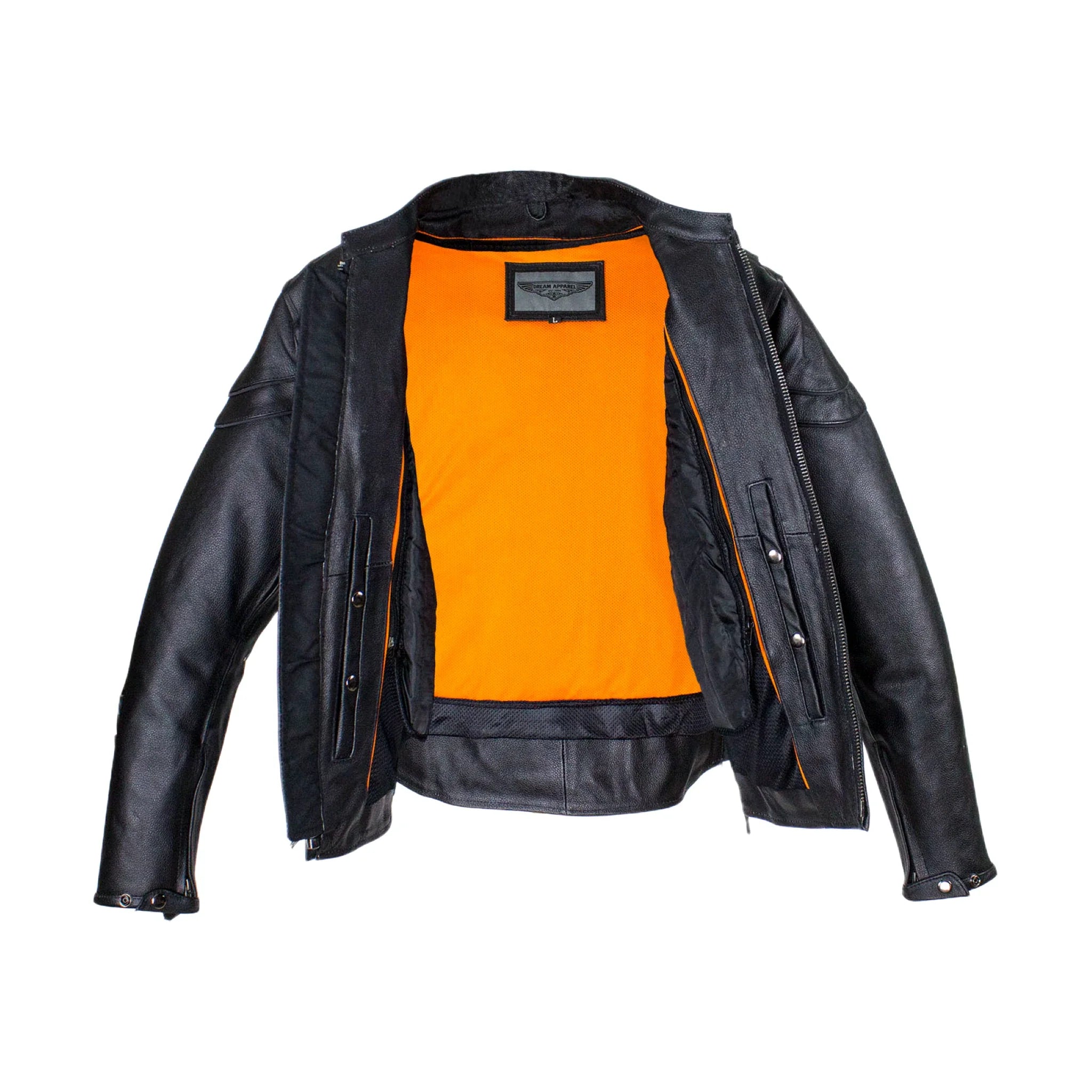Men's Reflective Leather Concealed Carry Jacket Dream Apparel Split Cowhide