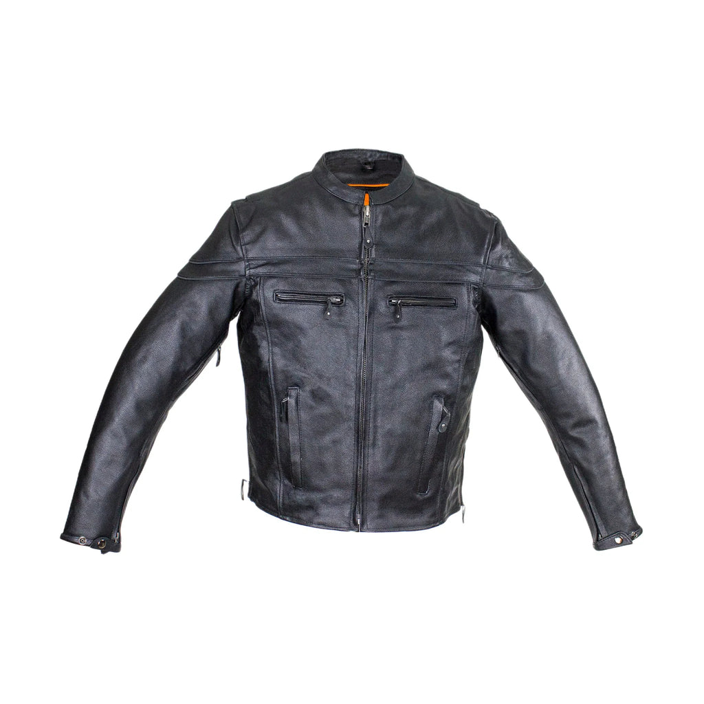 Men's Reflective Leather Concealed Carry Jacket Dream Apparel Split Cowhide