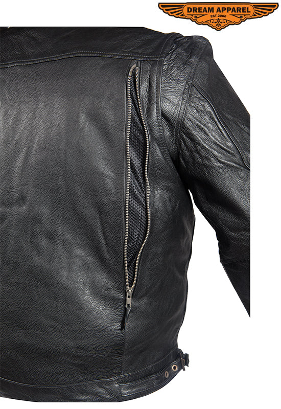 Mens Leather Racing Style Motorcycle Jacket Dream Apparels Cowhide Black