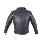 Mens Leather Racer Motorcycle Jacket Dream Apparel Zip Out Sleeves Air Vents