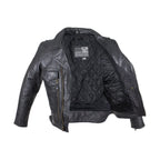Mens Leather Racer Motorcycle Jacket Dream Apparel Zip Out Sleeves Air Vents