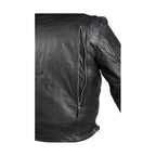 Mens Leather Racer Motorcycle Jacket Dream Apparel Zip Out Sleeves Air Vents