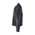 Mens Racer Jacket Genuine Cowhide Leather Zippered Cuffs Ventilated Pockets