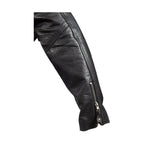 Mens Racer Leather Jacket Snap Down Collar ZO Lining Air Vents Multi Pocket