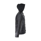 Black Leather Jacket Dream Apparel Removable Sleeves Hoodie Concealed Carry