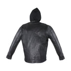 Black Leather Jacket Dream Apparel Removable Sleeves Hoodie Concealed Carry