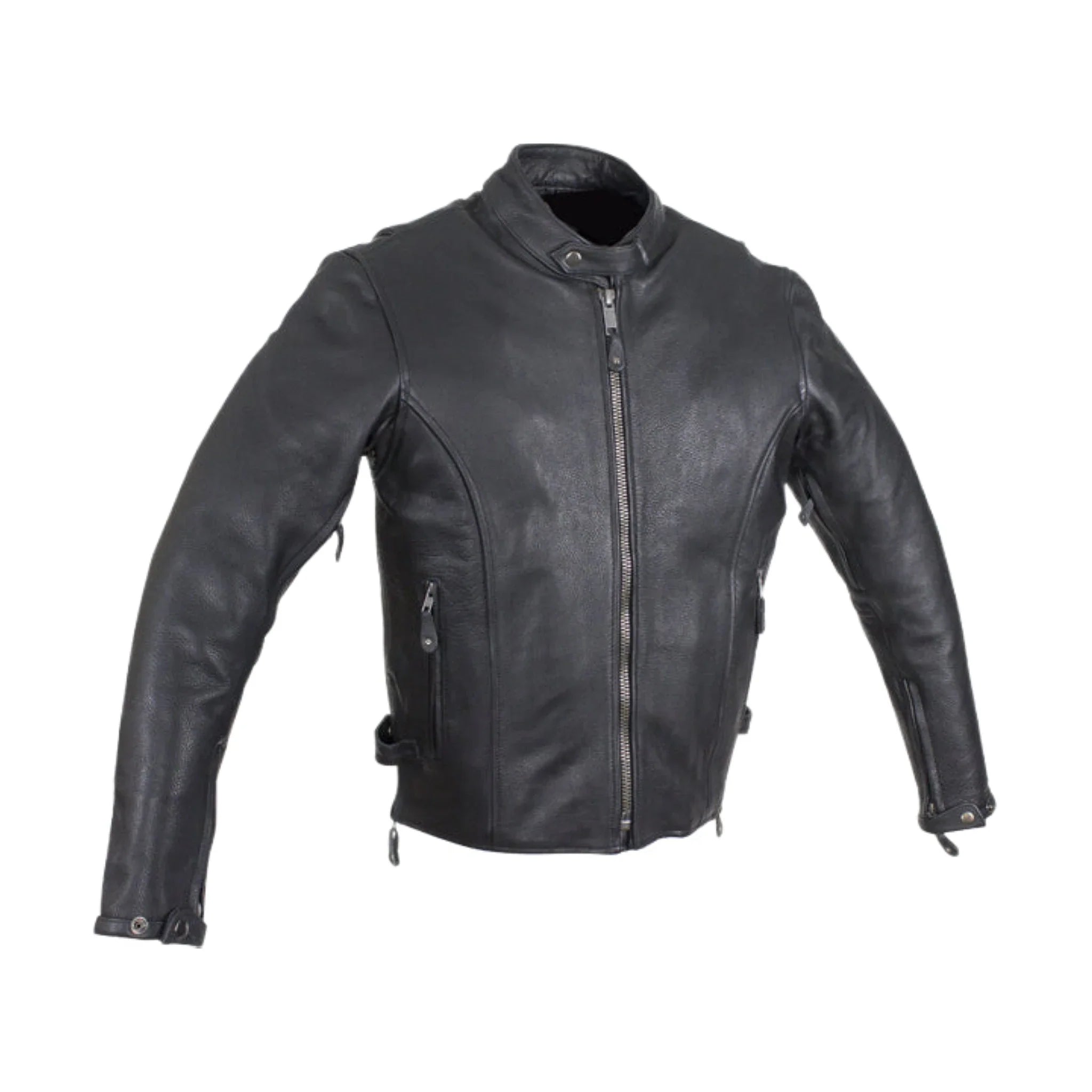 Mens Leather Motorcycle Jacket Dream Apparel With Air Vents Zip Out Lining Black