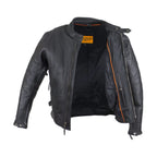 Mens Leather Motorcycle Jacket Dream Apparel With Air Vents Zip Out Lining Black