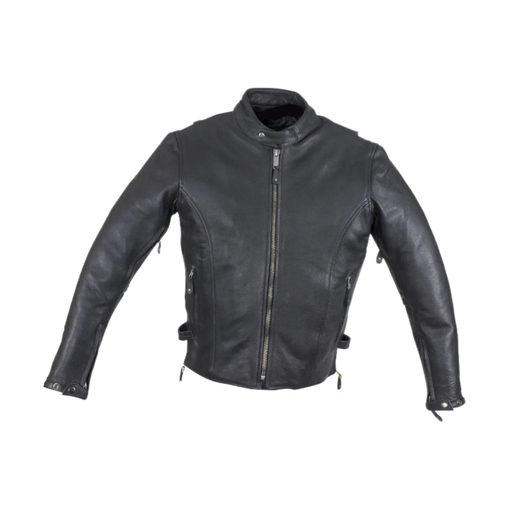 Mens Leather Motorcycle Jacket Dream Apparel With Air Vents Zip Out Lining Black